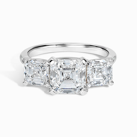 3 Asscher Stone Evergreen Ring - 4.61 cttw