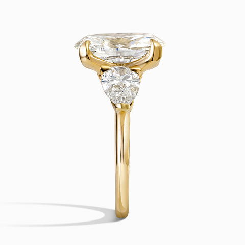 3 Stone Evergreen Ring - 7.74 cttw Oval ctr
