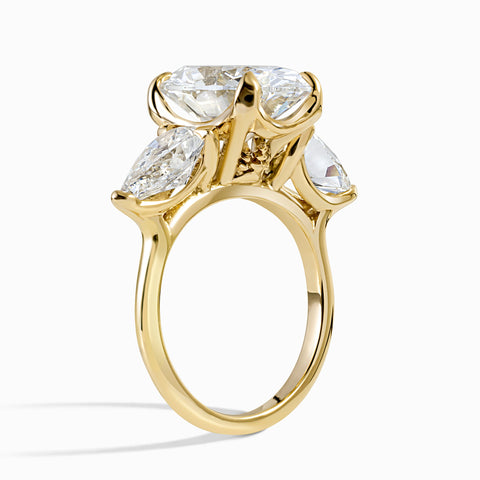 3 Cushion Stone Evergreen Ring - 7.78 cttw