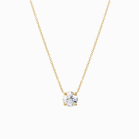 Round Solitaire YG Necklace