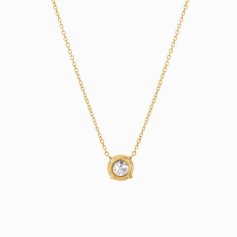 Round Solitaire YG Necklace