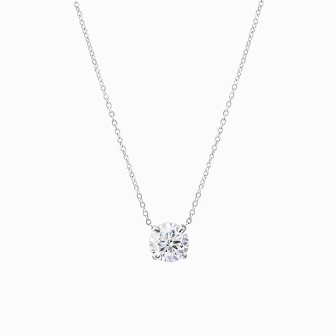 Round Solitaire WG Necklace