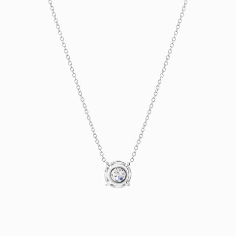 Round Solitaire WG Necklace