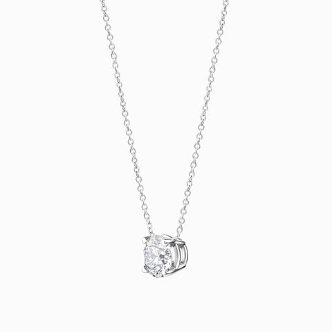 Round Solitaire WG Necklace
