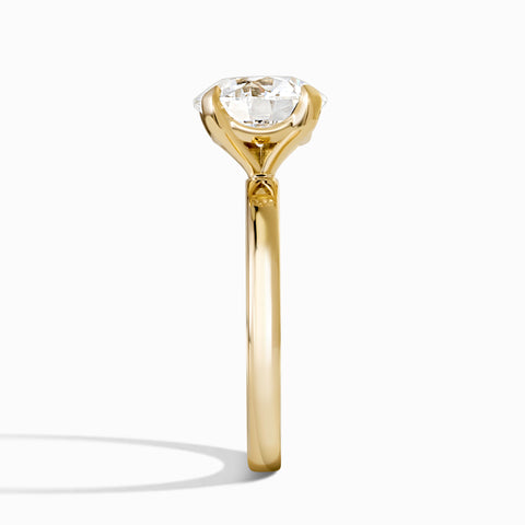 Snowcap Solitaire Ring - Oval 3.37 ct