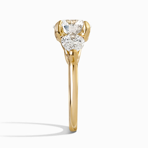 3 Stone Snowcap Ring - 5.75 Cttw Round ctr