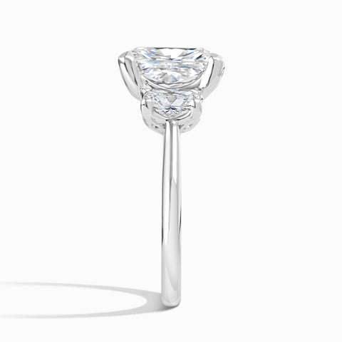 3 Cushion Stone Evergreen Ring - 6.48 cttw
