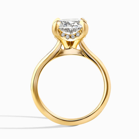 Statement Cathedral Hidden Halo Ring - Oval 5.26