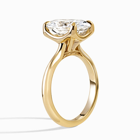 Ocean Wave Cathedral Ring - Oval 4.92 ct