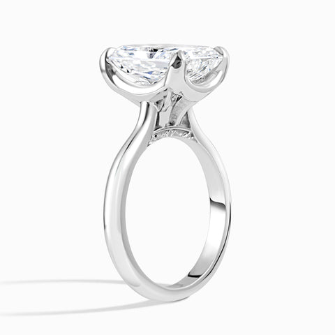 Snowcap Cathedral Ring - Radiant 6.23 ct