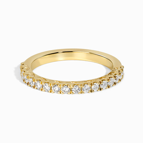 Snowcap Wedding Band with Pave