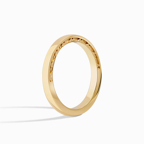 Snowcap High Polished Wedding Band