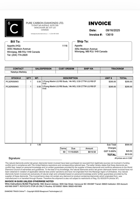 Appelts September 2025 Invoices