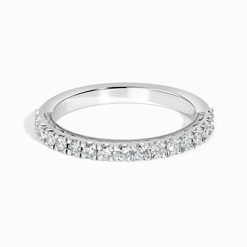 Ocean Wave Wedding Band with Pave