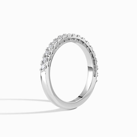 Ocean Wave Wedding Band with Pave