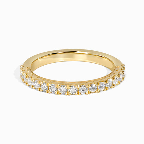 Ocean Wave Wedding Band with Pave