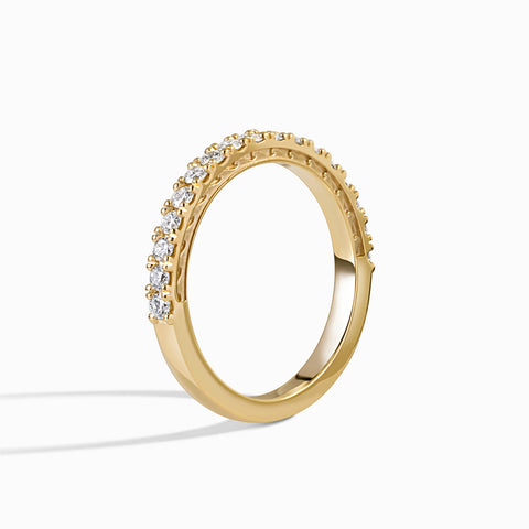 Ocean Wave Wedding Band with Pave